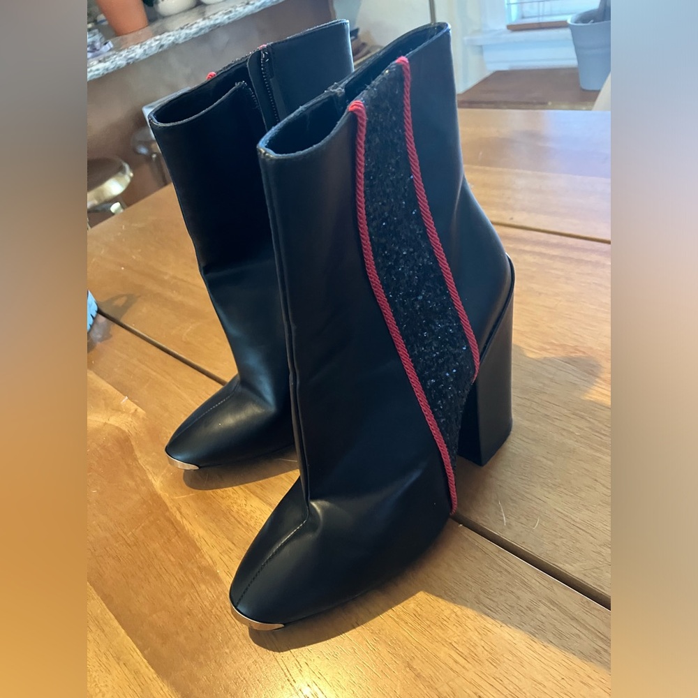 RARE! AMIRI Glitter Striper Leather Boots - Picture 4 of 13